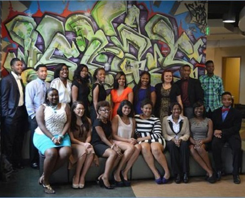 <span style="font-size:10px"> Students from the UAB Summer Education Program at a program commencement ceremony </span>